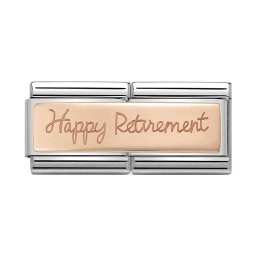 NOMINATION Classic Rose Gold Happy Retirement Double Charm - Bumbletree Ltd
