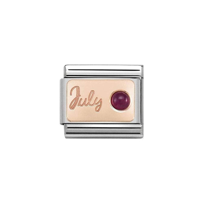 NOMINATION Classic Rose Gold July Ruby Charm - Bumbletree Ltd