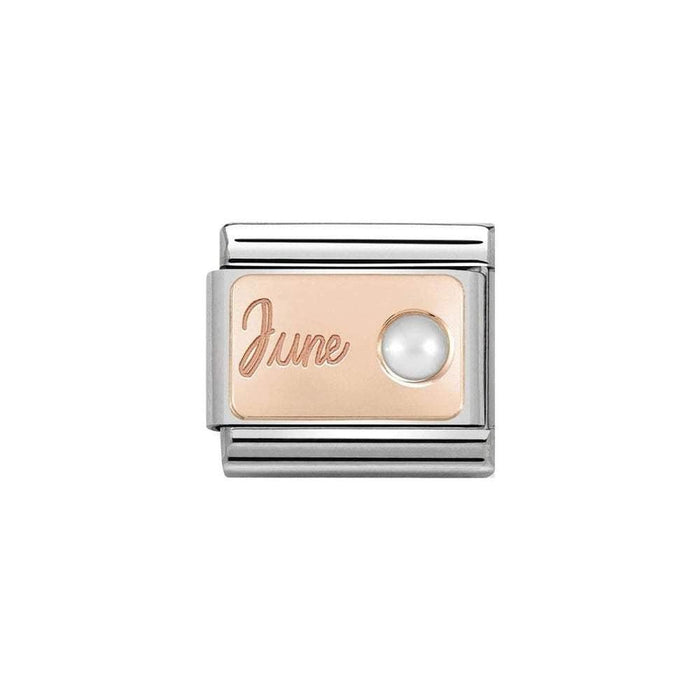 NOMINATION Classic Rose Gold June Pearl Charm - Bumbletree Ltd