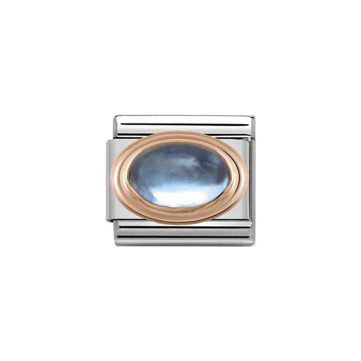 NOMINATION Classic Rose Gold Light Blue Topaz Charm - Bumbletree Ltd
