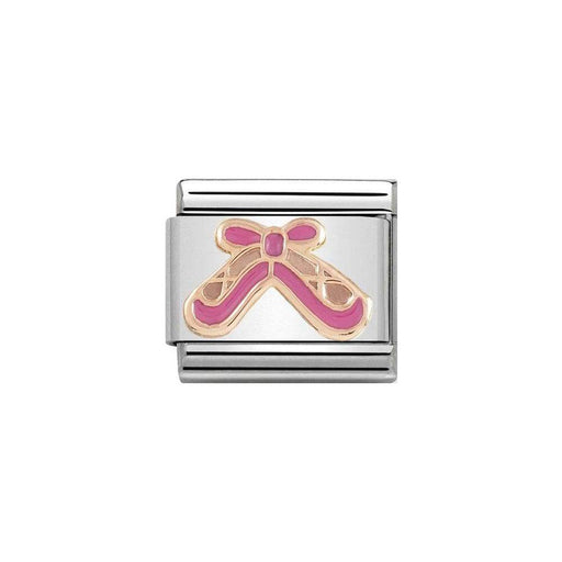 NOMINATION Classic Rose Gold & Pink Ballet Shoes Charm - Bumbletree Ltd