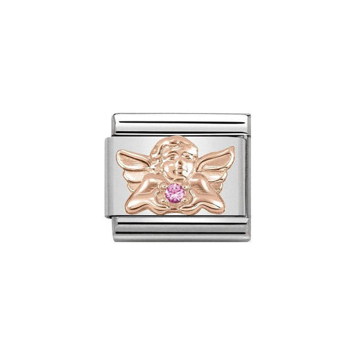 NOMINATION Classic Rose Gold & Pink CZ Angel of Happiness Charm - Bumbletree Ltd