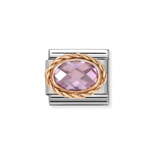 NOMINATION Classic Rose Gold & Pink CZ Oval Charm - Bumbletree Ltd