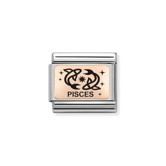 NOMINATION Classic Rose Gold Pisces Zodiac Charm - Bumbletree Ltd