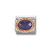 NOMINATION Classic Rose Gold & Purple CZ Oval Charm - Bumbletree Ltd