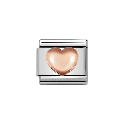 NOMINATION Classic Rose Gold Raised Heart Charm - Bumbletree Ltd