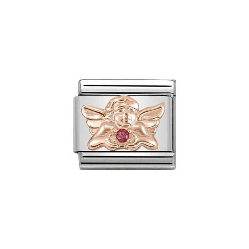 NOMINATION Classic Rose Gold & Red CZ Angel of Love Charm - Bumbletree Ltd
