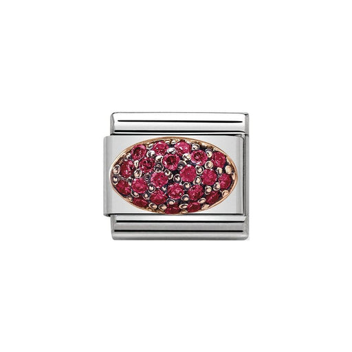 NOMINATION Classic Rose Gold & Red CZ Dome Charm - Bumbletree Ltd