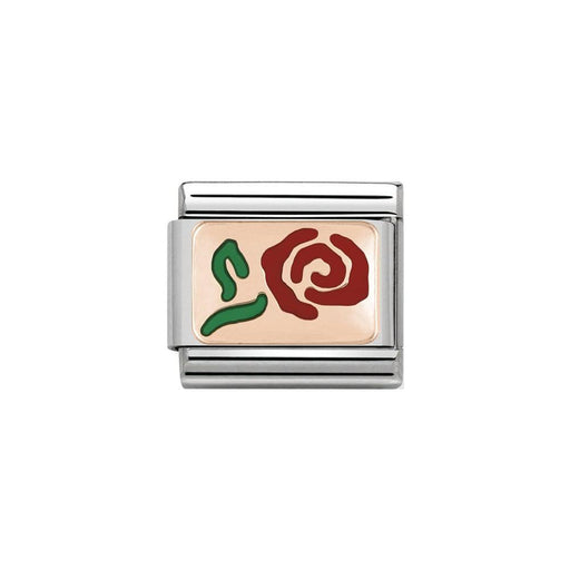 NOMINATION Classic Rose Gold Red Rose Charm - Bumbletree Ltd