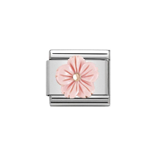 NOMINATION Classic Rose Gold & Rose Coral Flower Charm - Bumbletree Ltd
