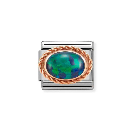 NOMINATION Classic Rose Gold Set Green Opal Charm - Charms - Nomination - Bumbletree