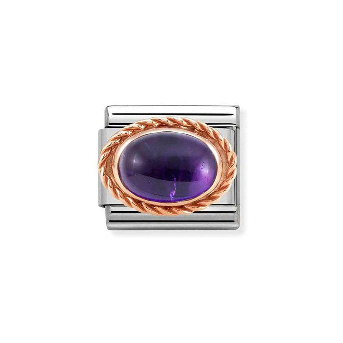 NOMINATION Classic Rose Gold Set Purple Amethyst Charm - Charms - Nomination - Bumbletree