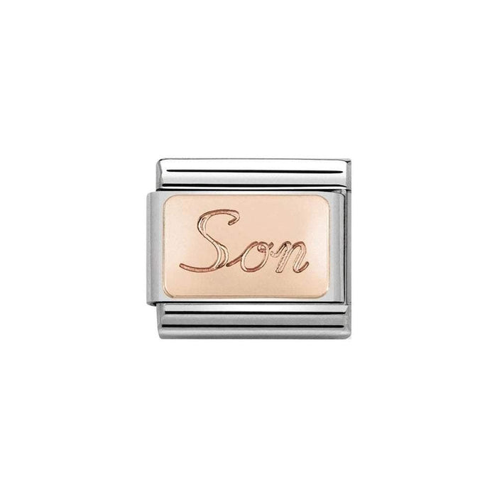 NOMINATION Classic Rose Gold Son Plate Charm - Bumbletree Ltd