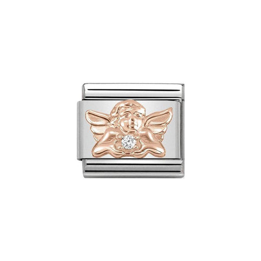 NOMINATION Classic Rose Gold & White CZ Angel of Family Charm - Bumbletree Ltd