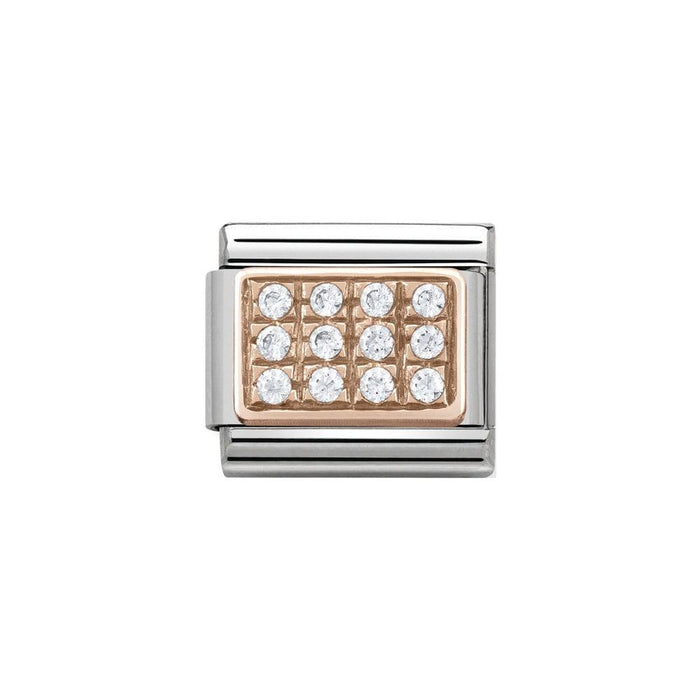 NOMINATION Classic Rose Gold White CZ Charm - Bumbletree Ltd