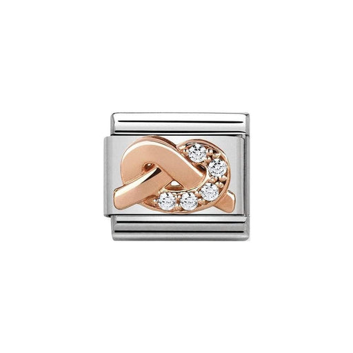 NOMINATION Classic Rose Gold & White CZ Spirituality Knot Charm - Bumbletree Ltd