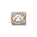 NOMINATION Classic Rose Gold & White CZ Oval Charm - Bumbletree Ltd