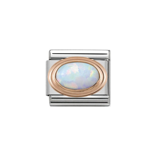 NOMINATION Classic Rose Gold White Opal Charm - Bumbletree Ltd