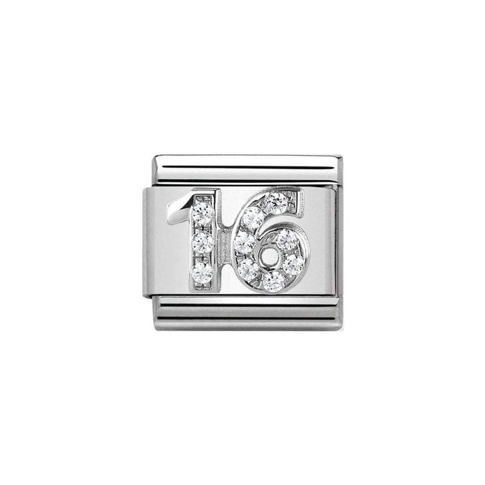 NOMINATION Classic Silver CZ 16 Charm - Bumbletree Ltd