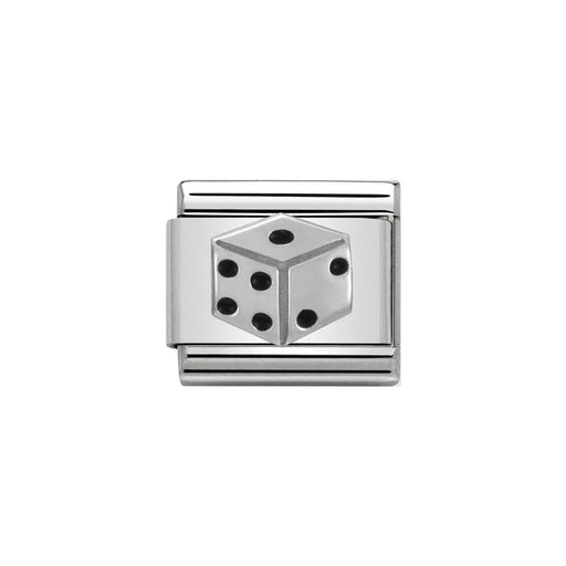 NOMINATION Classic Silver And Black Dice Charm - Bumbletree Ltd
