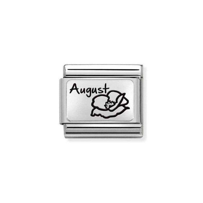 NOMINATION Classic Silver August Poppy Flower Charm - Bumbletree Ltd