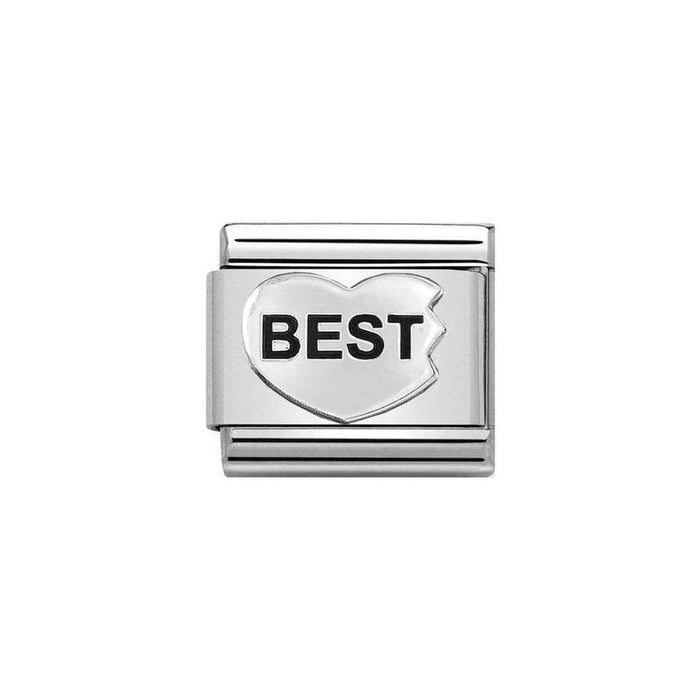 NOMINATION Classic Silver Best (Best Friends) Heart Charm - Bumbletree Ltd