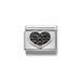 NOMINATION Classic Silver & Black CZ Heart Charm - Bumbletree Ltd