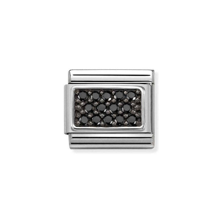 NOMINATION Classic Silver & Black CZ Pave Charm - Charms - Nomination - Bumbletree Ltd