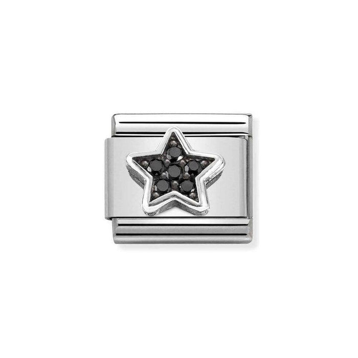 NOMINATION Classic Silver & Black CZ Star Charm - Charms - Nomination - Bumbletree Ltd