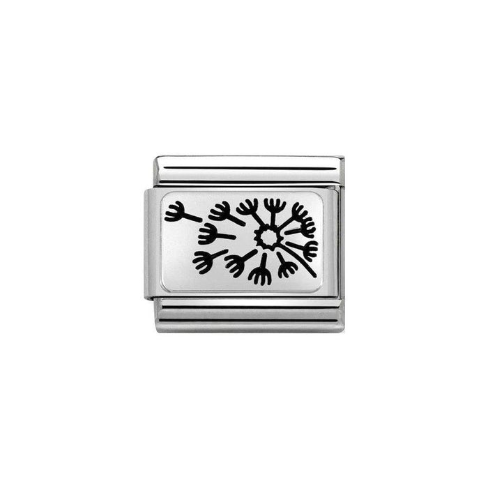 NOMINATION Classic Silver & Black Dandelion Charm - Bumbletree Ltd