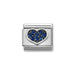 NOMINATION Classic Silver & Blue CZ Heart Charm - Charms - Nomination - Bumbletree Ltd
