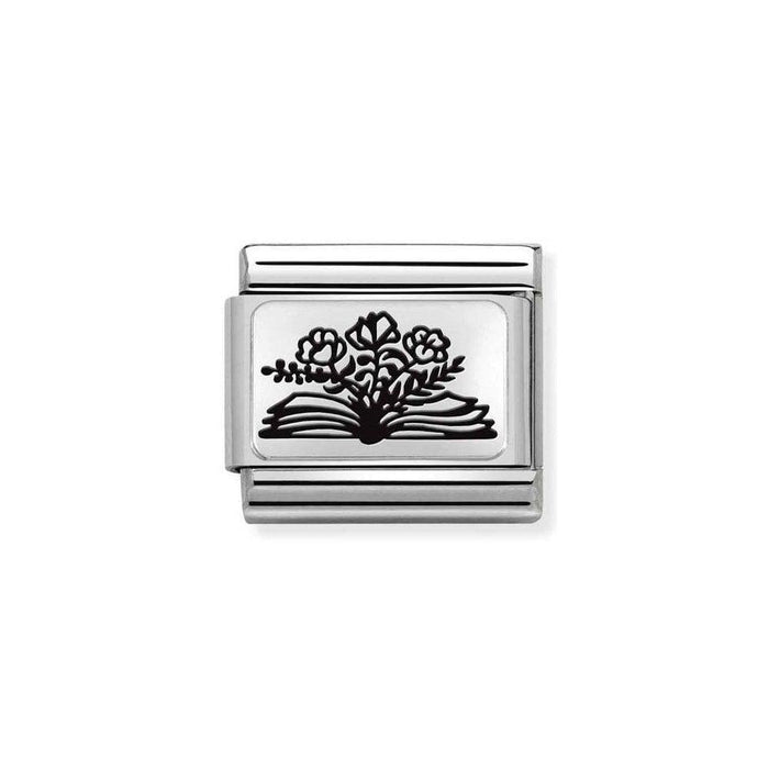 NOMINATION Classic Silver Book with Flowers Charm - Bumbletree Ltd