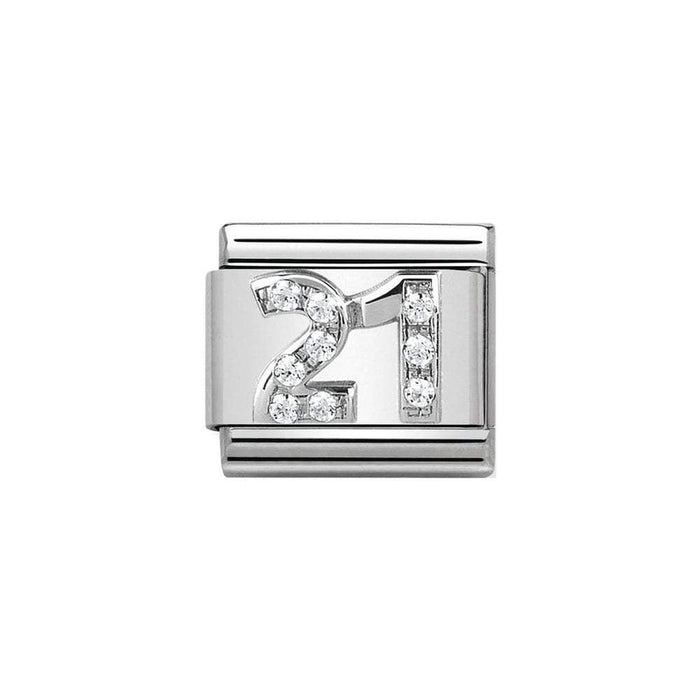 NOMINATION Classic Silver CZ 21 Charm - Bumbletree Ltd