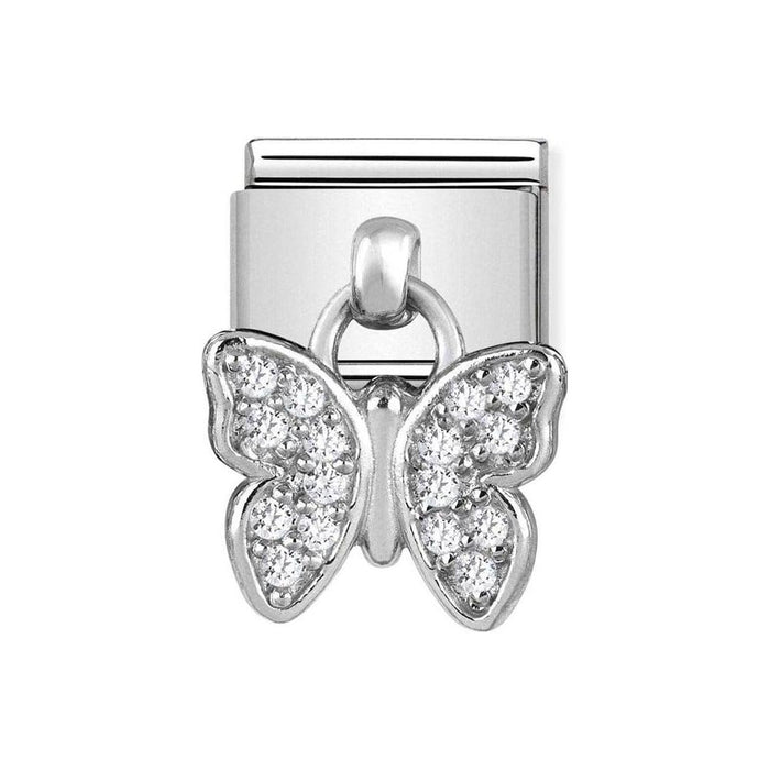 NOMINATION Classic Silver & CZ Butterfly Charm - Bumbletree Ltd