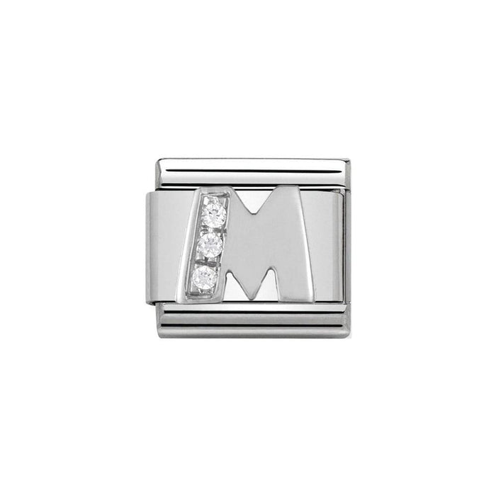 NOMINATION Classic Silver & CZ Letter M Charm - Bumbletree Ltd