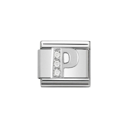 NOMINATION Classic Silver & CZ Letter P Charm - Bumbletree Ltd