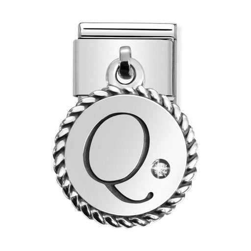 NOMINATION Classic Silver & CZ Letter Q Drop Charm - Bumbletree Ltd