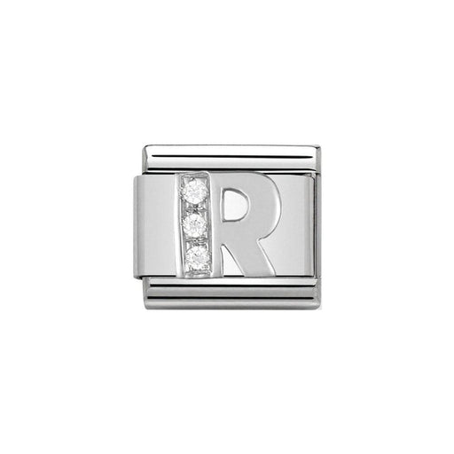 NOMINATION Classic Silver & CZ Letter R Charm - Bumbletree Ltd