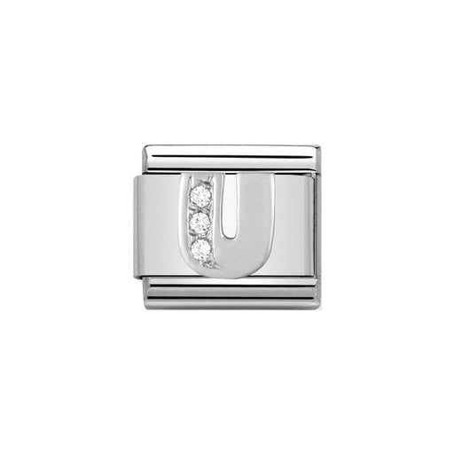 NOMINATION Classic Silver & CZ Letter U Charm - Bumbletree Ltd
