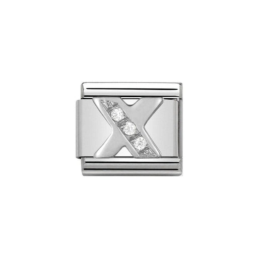 NOMINATION Classic Silver & CZ Letter X Charm - Bumbletree Ltd
