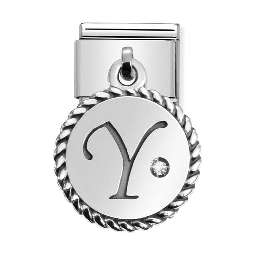 NOMINATION Classic Silver & CZ Letter Y Drop Charm - Bumbletree Ltd