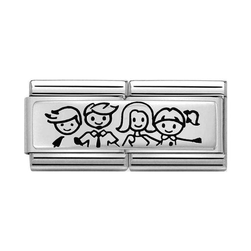 NOMINATION Classic Silver Family with Boy & Girl Double Charm - Bumbletree Ltd