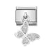 NOMINATION Classic Silver Glitter Butterfly Drop Charm - Bumbletree Ltd