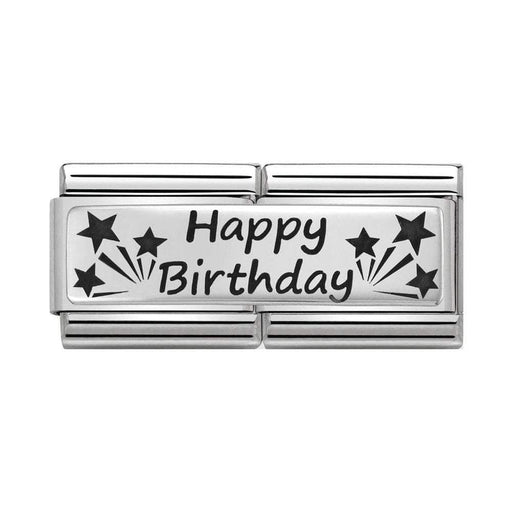 NOMINATION Classic Silver Happy Birthday Double Charm - Bumbletree Ltd