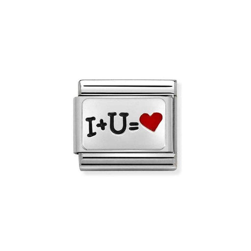 NOMINATION Classic Silver I & U Heart Charm - Bumbletree Ltd