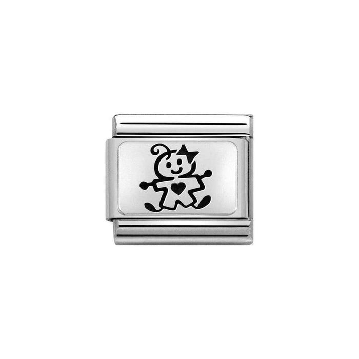 NOMINATION Classic Silver Illustrated Baby Girl Charm - Bumbletree Ltd