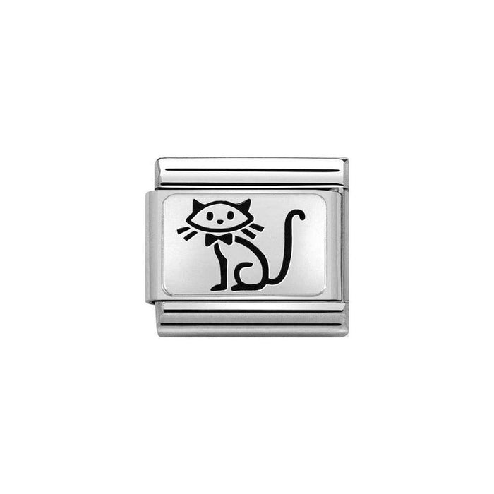 NOMINATION Classic Silver Illustrated Family Cat Charm - Charms - Nomination - Bumbletree Ltd