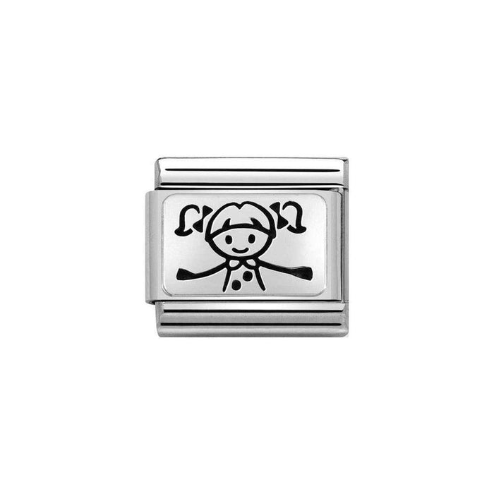 NOMINATION Classic Silver Illustrated Girl Charm - Bumbletree Ltd