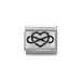NOMINATION Classic Silver Infinity Black Heart Charm - Bumbletree Ltd