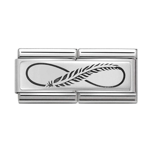 NOMINATION Classic Silver Infinity Feather Double Charm - Bumbletree Ltd